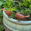 2PCS/Set Rustic Metal Birds Outdoor Garden Decor Iron Art Birds Statue Metal Bird Ornament Courtyard Sculpture For Yard Patio Lawn