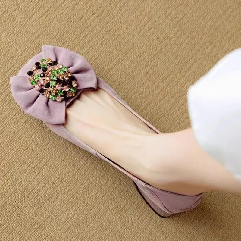 Fashion Women's Shoes on Sale 2025 High Quality Slip-on Fashion Butterfly-knot Office and Career Best Seller Crystal Solid Heels Women
