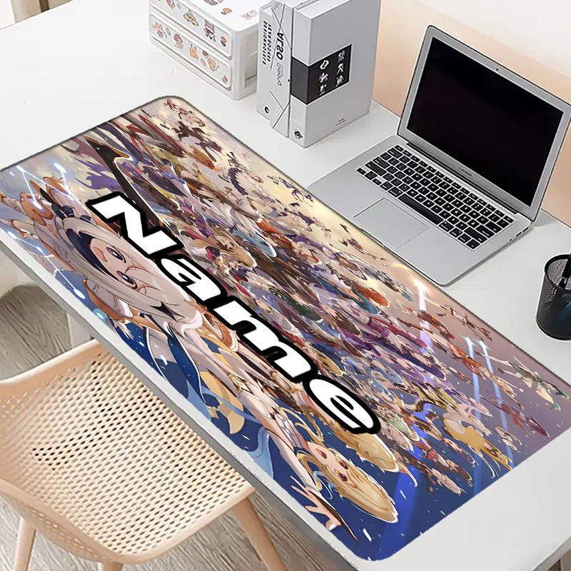 Custom Name Personalized Genshin Impact Pattern Mousepad, Laptop PC Desk Mat, Decorative Desk Mat for Home Keyboard Pad Gift