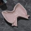 Bow Soap Dish Bathroom Ceramic Soap Holder with Self Draining No Water Accumulation Soap Tray for Home Dormitory Washbasin Bathroom Shelf