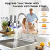 Faucet Mount Water Filtration System, LED Digital Display Faucet Tap Water Filter, NSF Certified to Reduce Chlorine Heavy Metals and Bad Taste w/13