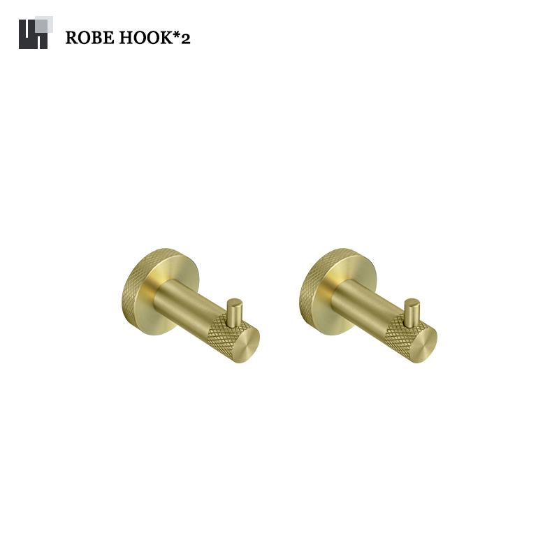 Brushed Gold Stainless Steel Knurling Towel Bar Holder Toilet Roll Holder Bathrobe Hook Hanger Towel Holder Bathroom Accessories