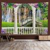 Window Sill Garden Beach View Large Tapestry Wall Hanging Bohemian Hippie Tapestry Room Aesthetic Living Room Home Decoration