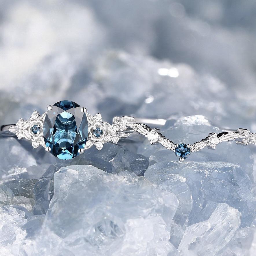 Set de verighete de cuplu de ultimă generație, european și american, cu alexandrit sintetic