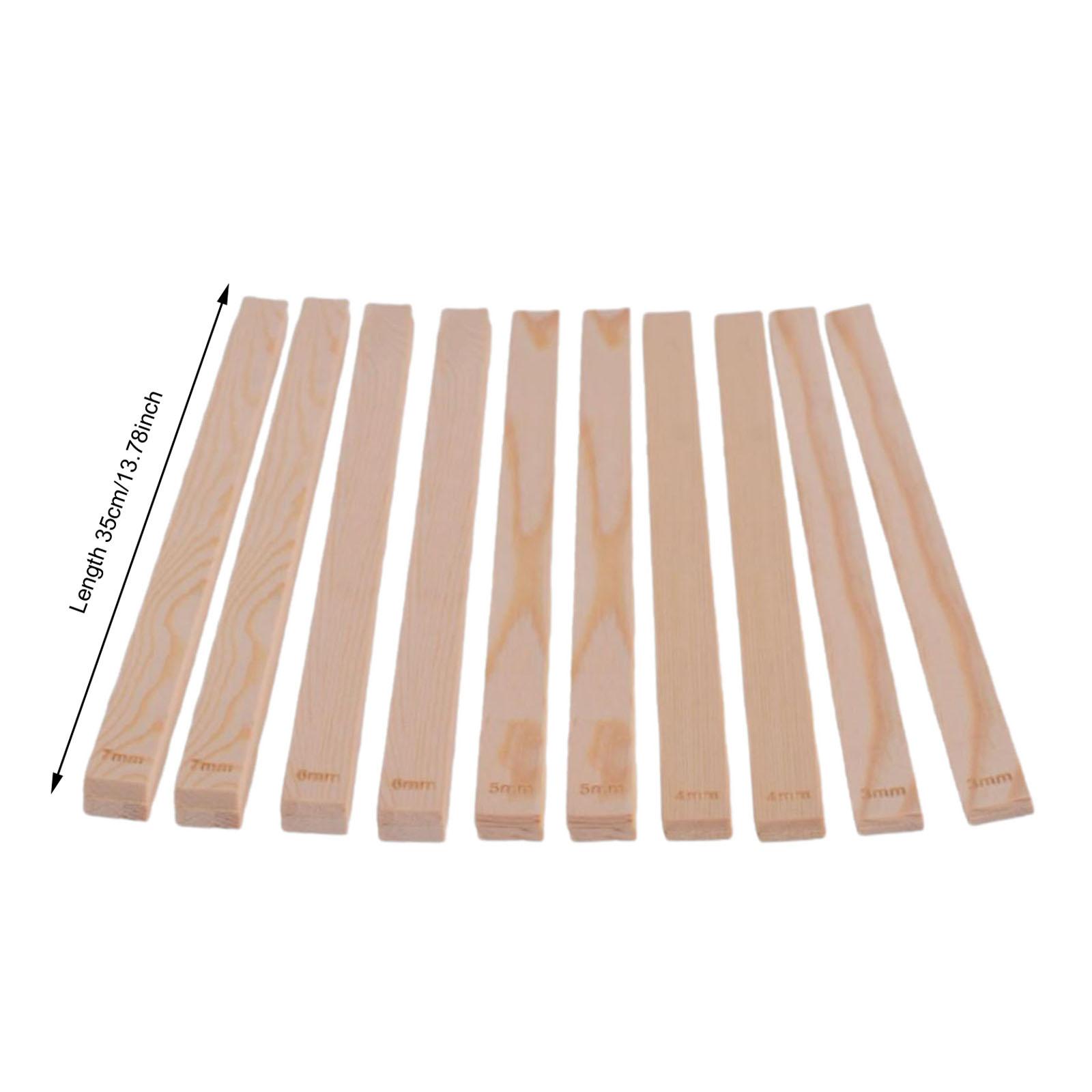 20x in Pottery Rolling Pin Set Ceramic Clay Board Guide Pine Rolling Clay Cutting Tool Solid Wood Guide Rail for Dough Thickness