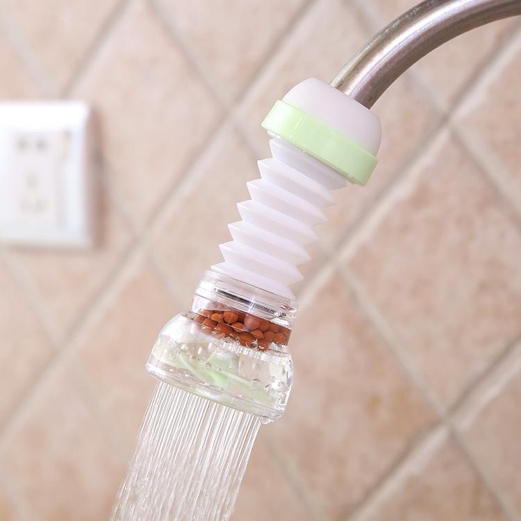 Faucet Splash Proof Showerhead Rotating Telescopic Water Filter Nozzle Water-saving Device