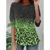 Round Neck 3D Printed Top Colorful Fashionable Casual Long Sleeved Women's T-shirts