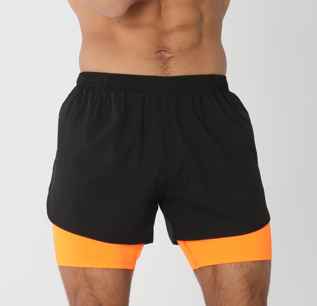 Men's Quick-Dry 2-in-1 Running Sports Shorts with Anti-Exposure Liner