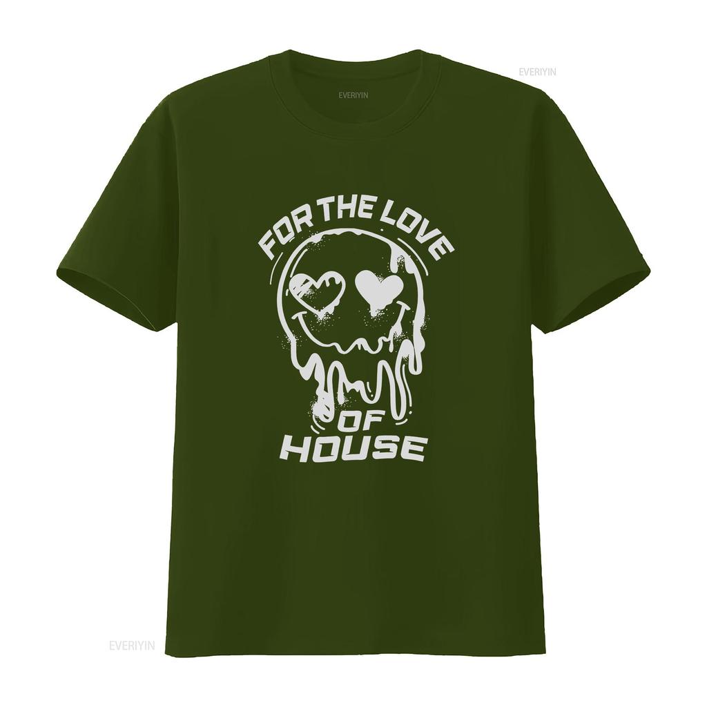 House Music T shirt For The Love Of Rave Clothing Party DJ Lovers vintage Washed Stylish graphic Stretched Soft Versatile