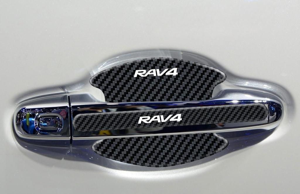 RAV4 Door Handle Car Door Compatible with RAV4 PHV XA50 Series Latest Carbon Car Door Handle Scratch Protection Car Door Guard Paint Scratch Car Door