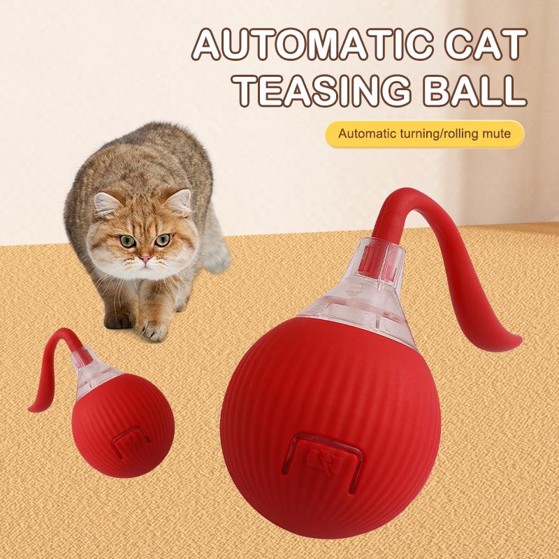 Interactive Cat Toys Ball Auto Electric Rolling Ball Toys Cats Pet Smart Automatic Teaser Smart Electric Adjustable Mode Cat Toy
