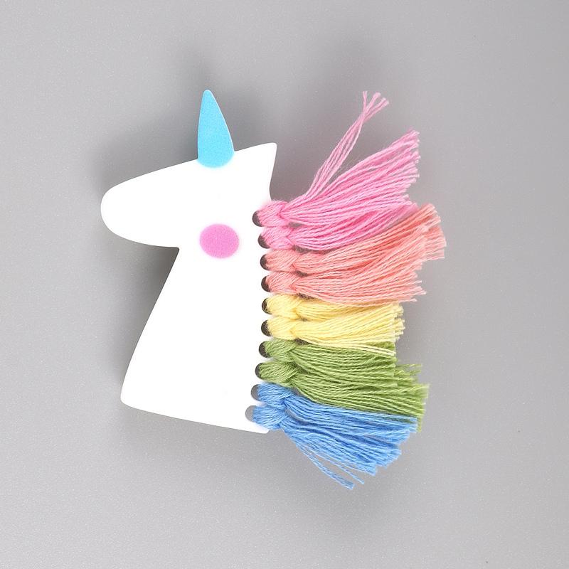 New Cute Unicorn Acrylic Brooch Badges Pins Cartoon Colorful Tassel Magic Animal Brooches for Women Jewelry Costume Accessories