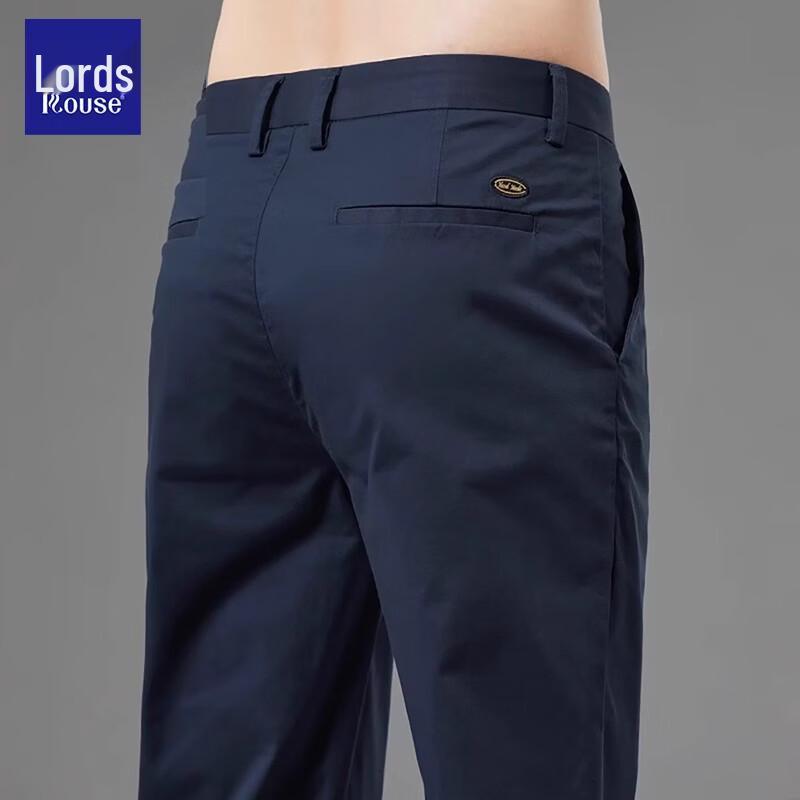 LUOZI Men's Summer Ice Silk Straight-Leg Business Casual Trousers