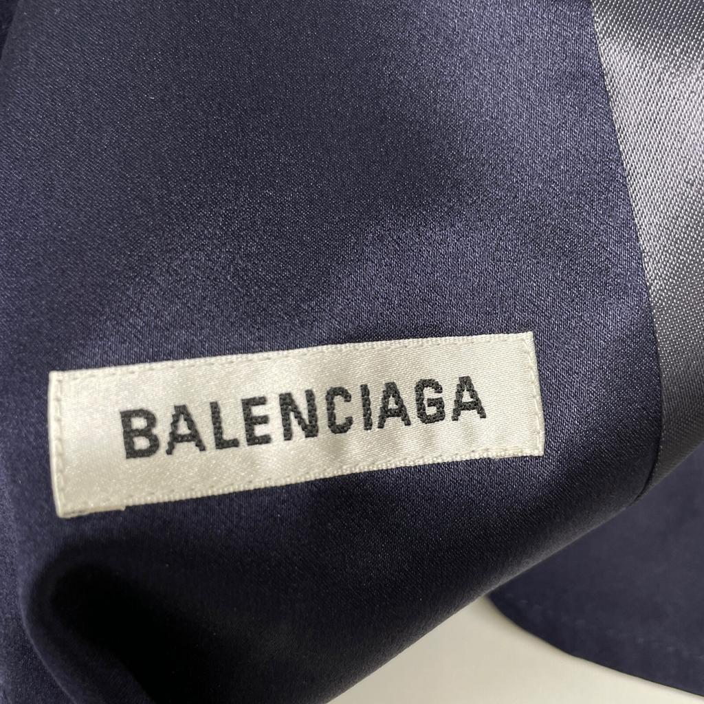 Balenciaga 20AW 642234 Navy Back To Front Trench Dress Satin Dress One Piece / Coat Dress 34 NavyUsed