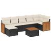 VidaXL Salon de Jardin avec Coussins 8 pcs, Canapés de Terrasse, Ensemble de Meubles de Patio, Mobilier d'Extérieur, Noir 3260278