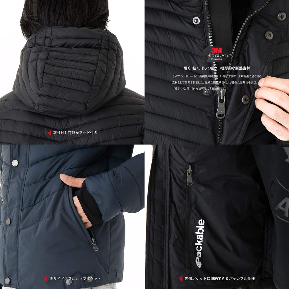 Pajar Soft Shell Light Jacket Cold Weather Parka Removable Hood Sports Outdoor Wear [Pajar] Men's (Black, S)