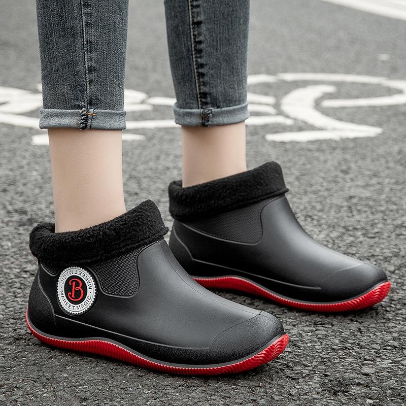 Fashion Unisex Men's Rain Boots Winter Warm Snow Boots Non-Slip Men Rain Shoes Waterproof Rainboot Women Water Boot Rubber Work Booties