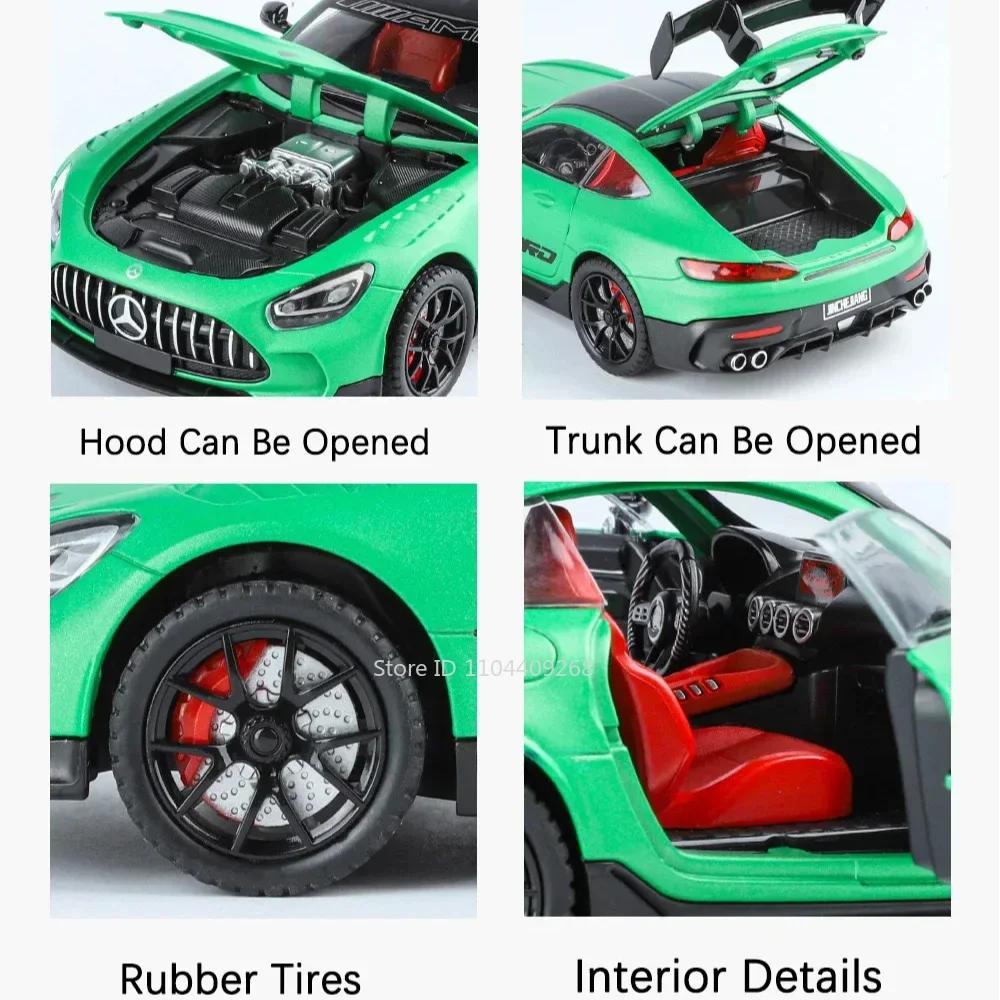 Scale 1:24 GT GLS63 Model Sports Car Toy Diecast Alloy Doors Opened Pull Back Miniature Models Sound Light Gift for Children
