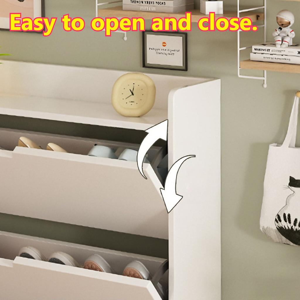 Multifunctional Shoe Cabinet Wooden Narrow Large Capacity Storage Cabinet Simple Shoe Rack Sturdy and Stable Dustproof Shelf