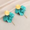 Pinkdudu Rose Flower Petal Drop Earrings Resin Gradient Color Flower Earrings Women Jewelry PD2382PD2382