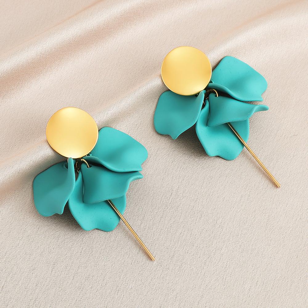 Pinkdudu Rose Flower Petal Drop Earrings Resin Gradient Color Flower Earrings Women Jewelry PD2382PD2382