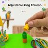 Adjustable Hoop Parrot Toy Set Interactive Ring Toss Game Bird Puzzle Toy  Bird Enrichment