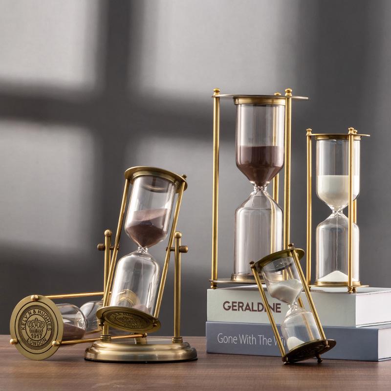 Luxury Metal Hourglass Ornament for Office or Home Decor - Modern Handcrafted Display Piece