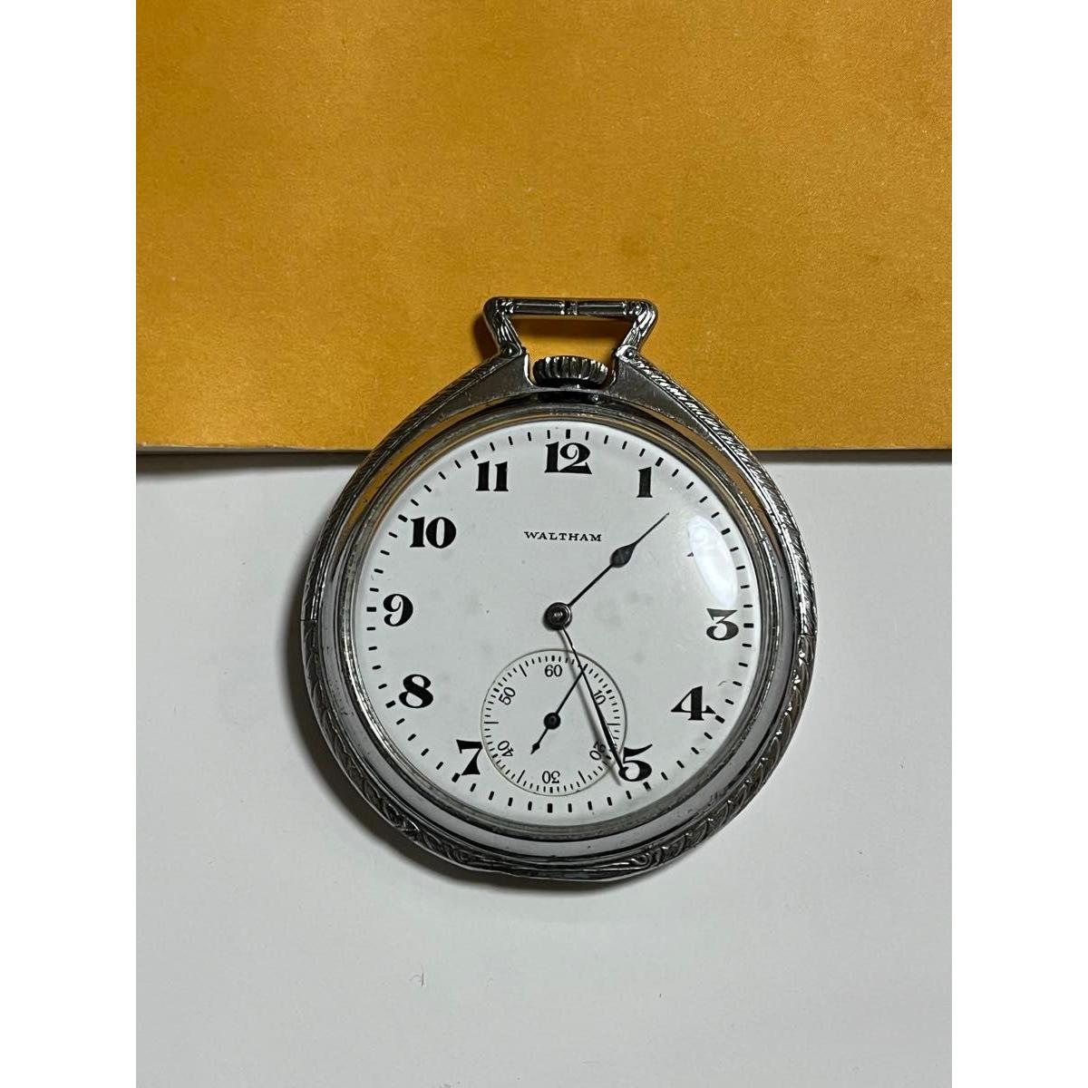 Used WALTHAM pocket watch manual winding small seconds antique