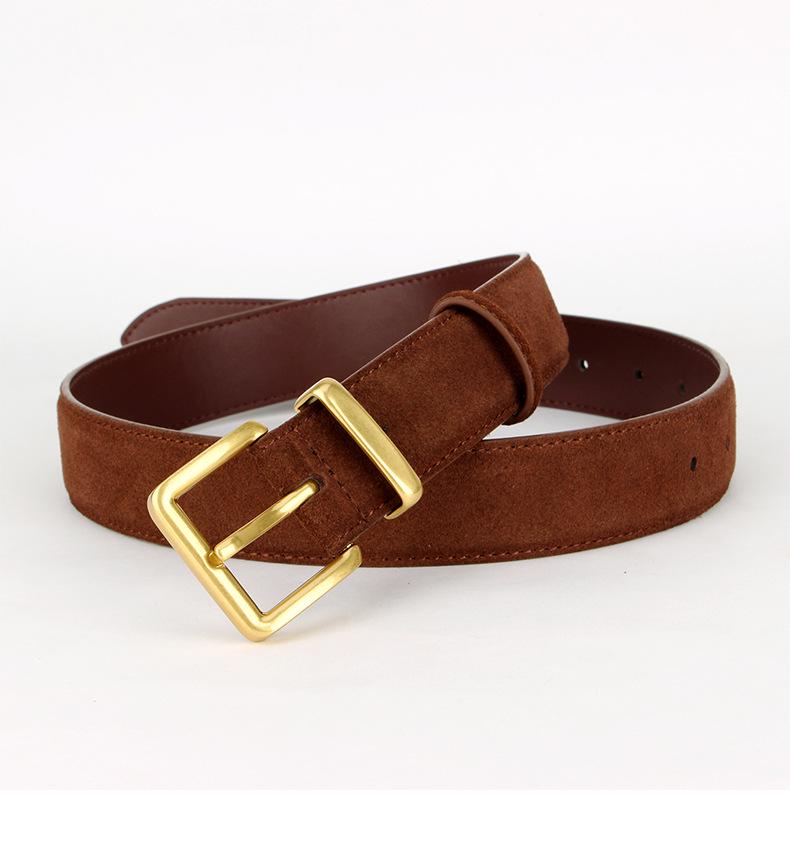 Hochwertiger Unisex-Wildleder-Leder-Freizeitgürtel, Vielseitiger Mode-Hüftgurt für Damen, 33 mm Breite