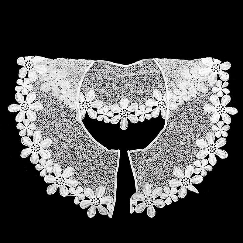 1 PCS Milk silk fake collar shawl embroidered shoulder collar three-dimensional hollow DIY lace accessories embroidered chest
