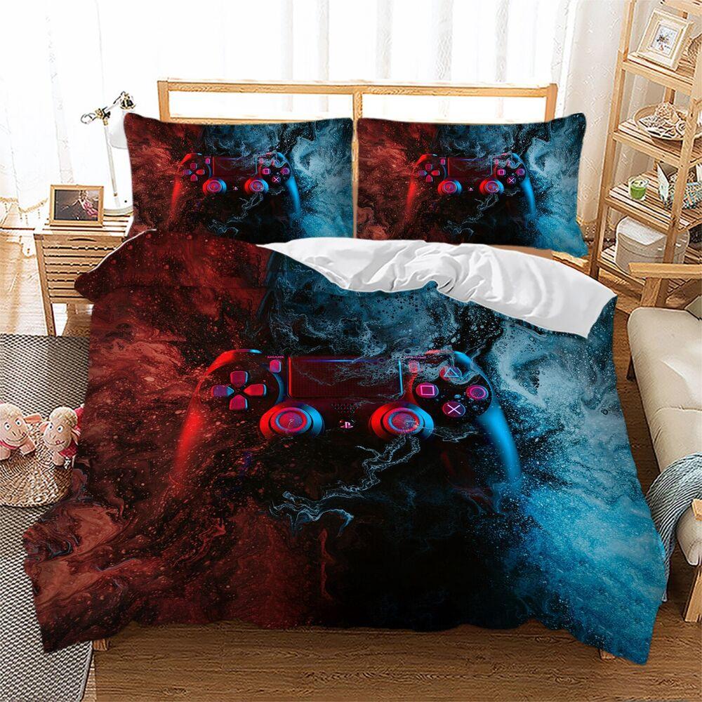 Gamepad Doona Duvet Quilt Cover Set Single Double Queen King Size Bed Pillowcase