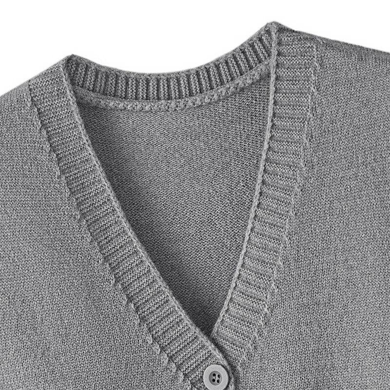 Damen Retro V-Ausschnitt Locker Gestrickte Weste