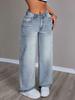 High Waist Straight Jeans Damen Locker Lässig Denim Hose Tägliche Straßenhose