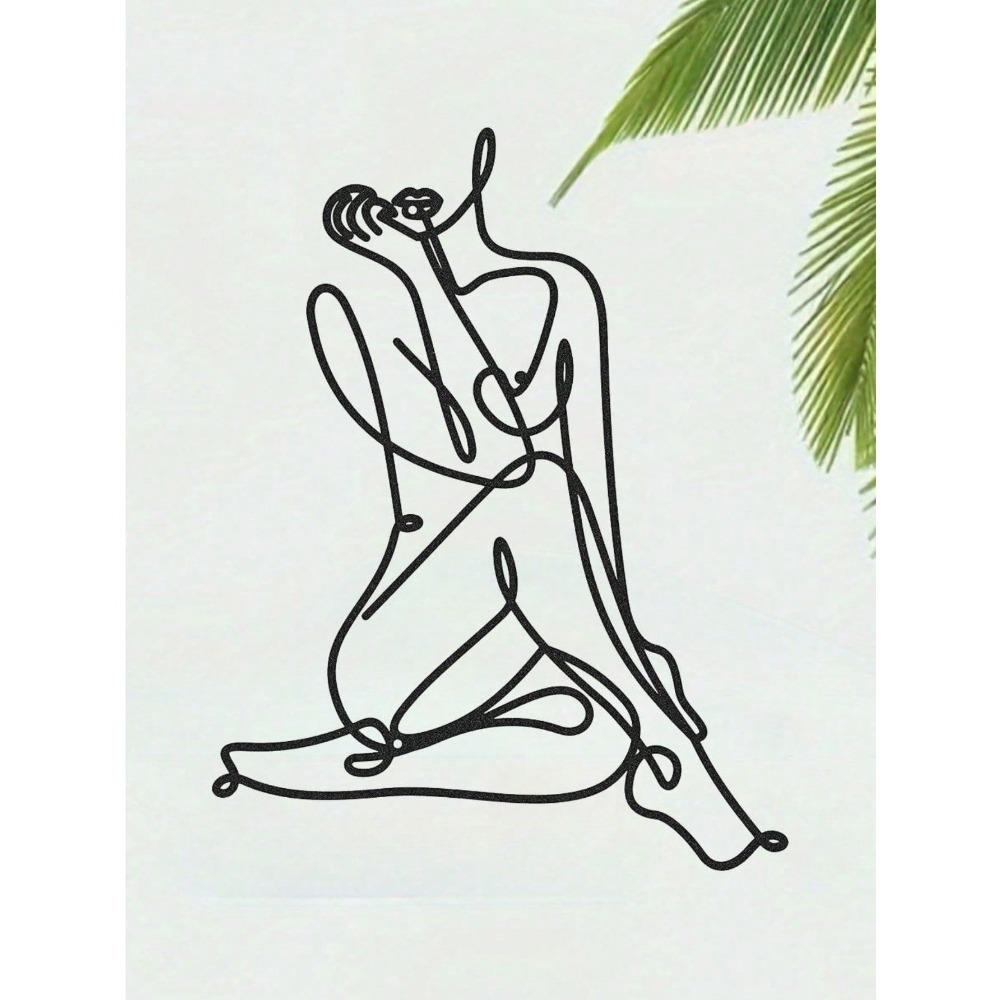 Minimalist Wire Female Body Silhouette Abstract Metal Wall Art Sculpture Home Decor