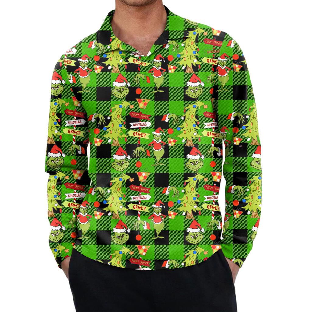 Men's Casual Retro Small V-neck Long-sleeved Top