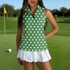 Camiseta de Golf sin Mangas para Mujer con Cuello de Cremallera y Estampado, Camiseta sin Mangas Deportiva para Deportes y Actividades al Aire Libre