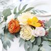 Artificial Flower Wreath Champagne Rattan Garland Ornament Decor for Table Centerpiece Wedding Arch Wreath Wall X3UC