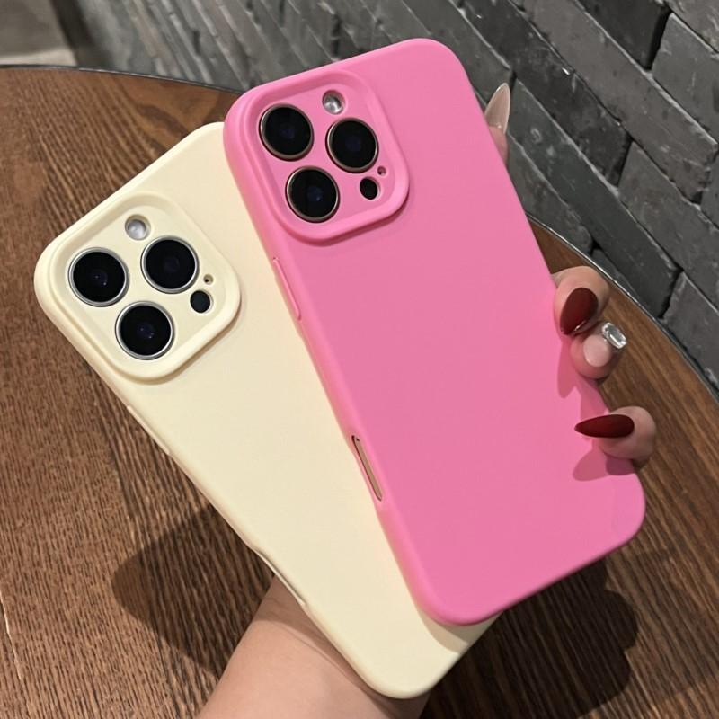 Soft Silicone Candy Color Case for iPhone 16 15 14 Plus 13 12 11 Pro Max Armor Shockproof TPU Rubber Bumper Simple Matte Cover