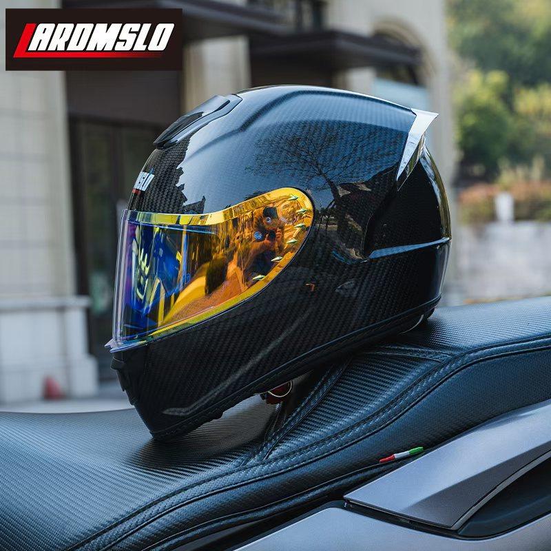 Qike carbon fiber motorcycle helmet, personalized lightweight full-face helmet for all seasons, ultra-light men's full-face helmet