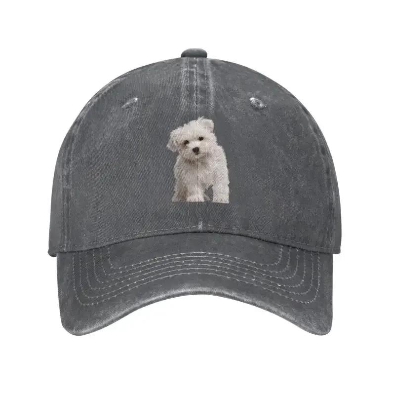 Cotton Maltese Dog Baseball Cap Outdoor Women Men's Adjustable Dad Hat Summer