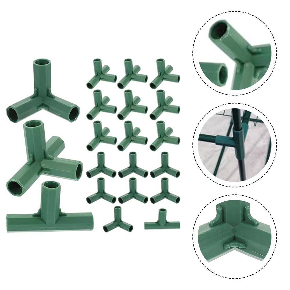 20PCS 16mm Round Pipe Connector Tee Plastic Three-Way Four-Way Five-Way Greenhouse Frame Garden Water Connector