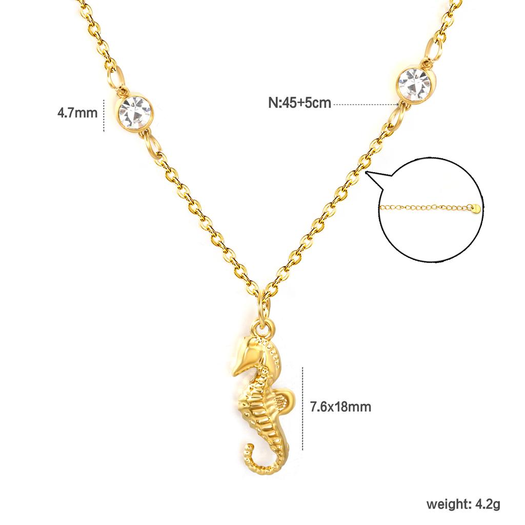 18K Gold PVD Stainless Steel Ocean Charm Necklace Set Shell Starfish Pearl Snake Layered Waterproof Jewelry for Women
