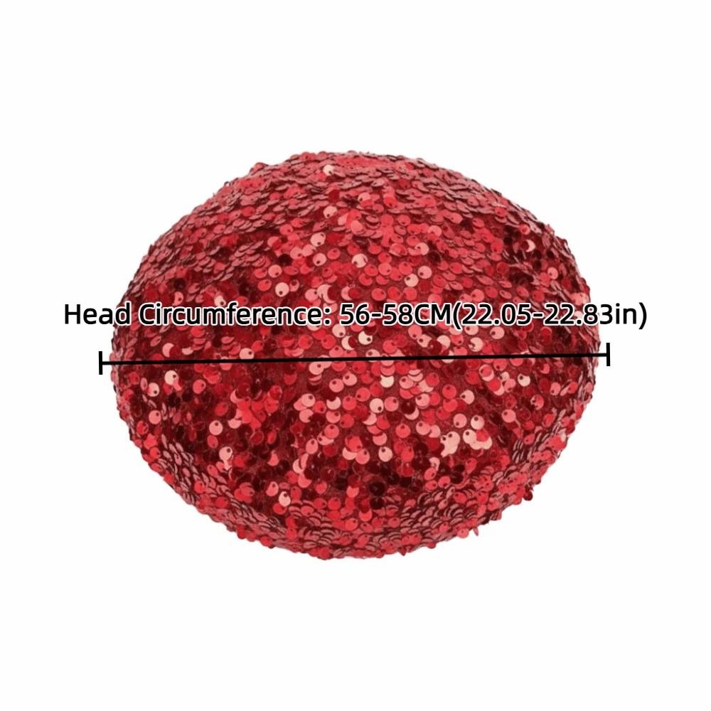 Everyday Retro Glitter Sequin Beret Trendy Casual Style Fashion Painter Hat Chic Design Sparkling Lady Octagonal Cap Daily