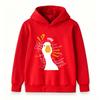Kids Unisex Boys Girls Hooded Sweatshirt, Funny Curious Goose Print Casual Pullover, Cozy Long Sleeve Lightweight Top for Daily Wear School Outdoor Ac