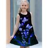 Fashion girls dresses summer new round neck vest style 3D printing princess skirt