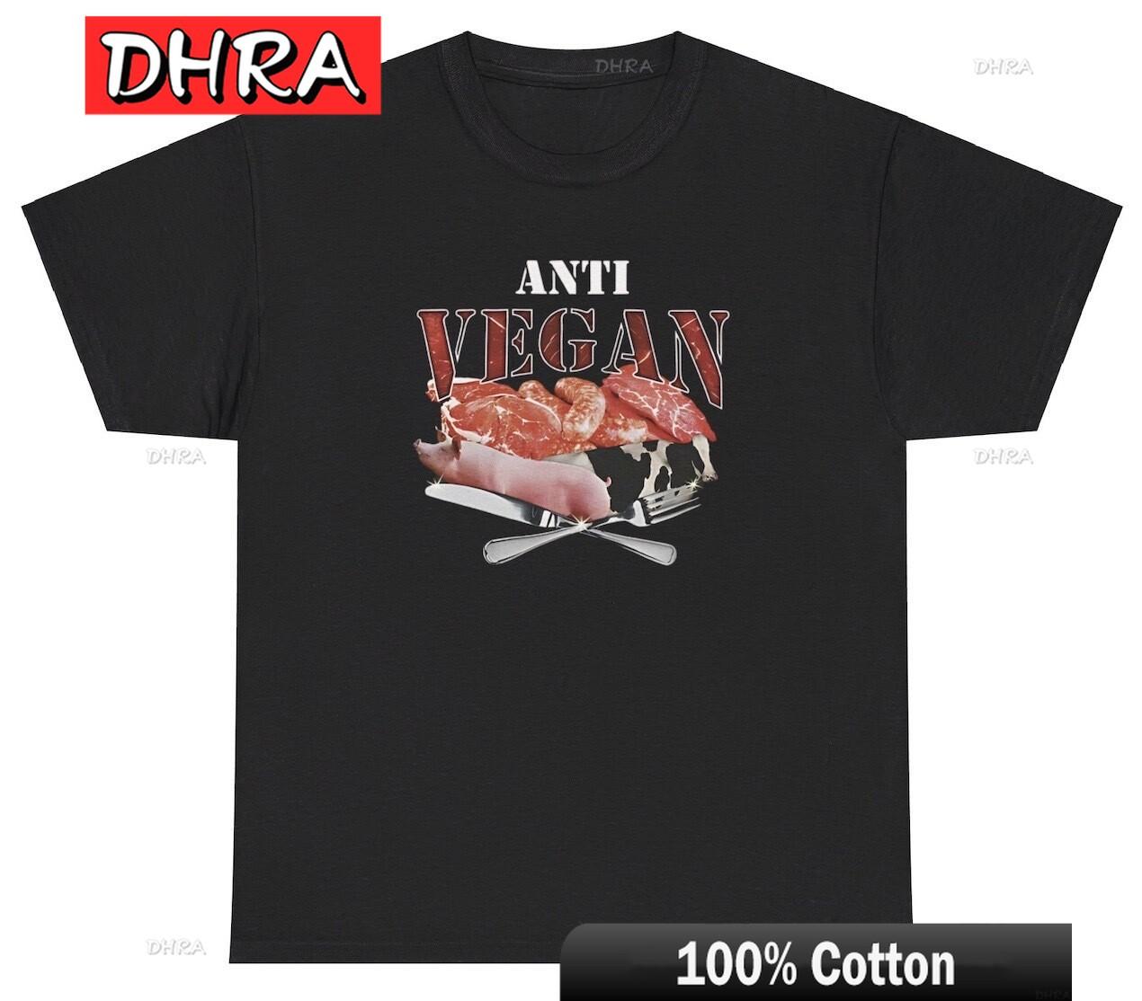 Anti Vegan TShirt Funny Meat Carnivore Diet Gym Offensive Pump Cover Graphic Tee Retro Clothing Printed Cotton Tops TShirt S