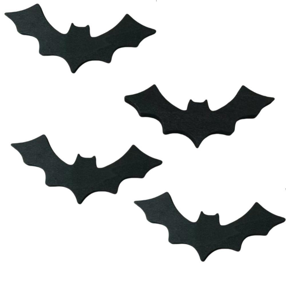 

4 шт. Модная летучая мышь, настольное украшение, реалистичная деревянная мини-фигурка летучей мыши, сделай сам, черная летучая мышь на Хэллоуин, декор для дома чёрный