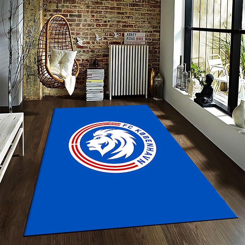 Blue Lion Emblem Carpet Design Suitable As a Non-slip Mat for the Living Room or Bedroom Sofa