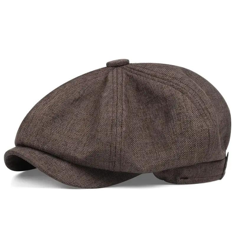 Beret & Octagon Cap For Men Women, Newsboy Painter Hat British Vintage Style, Unisex Retro Flat Cap