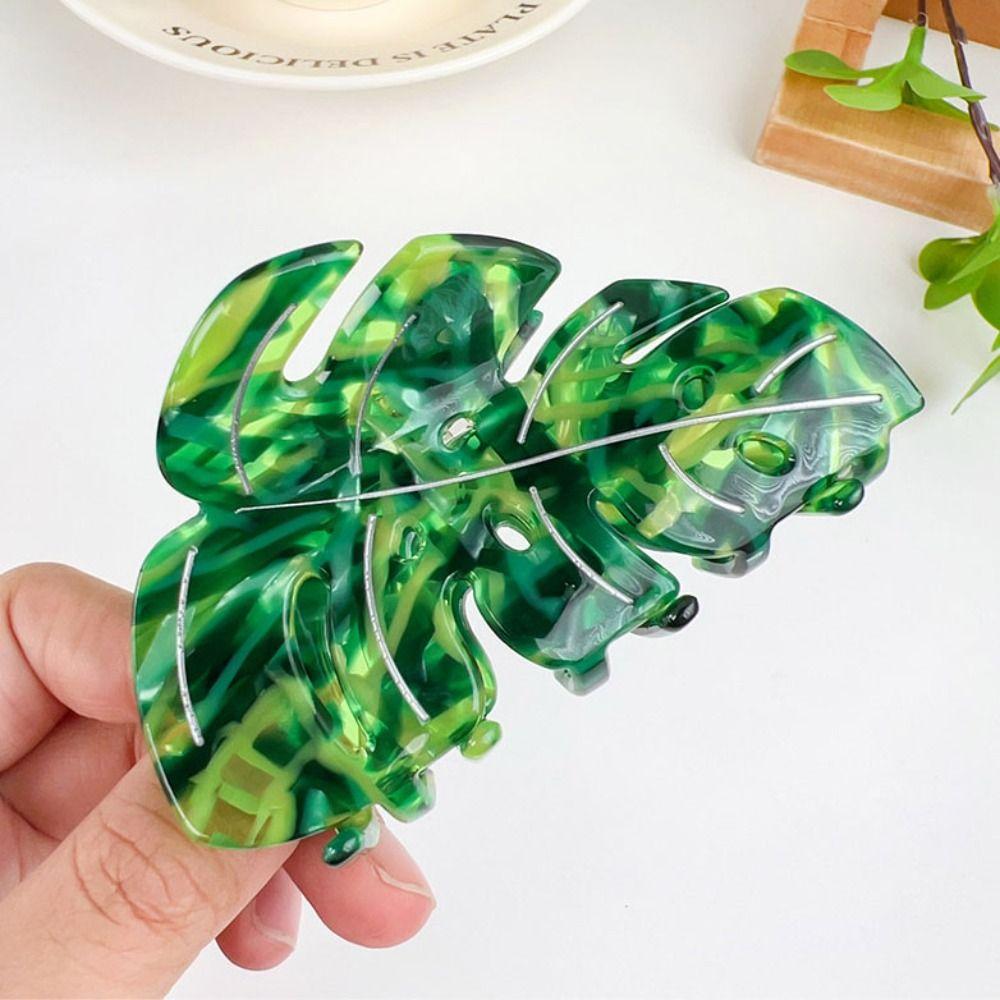 Hairpin Acetate Hair Clip Green Plant Hair Grab Creative Leaves Hair Claws  Girls